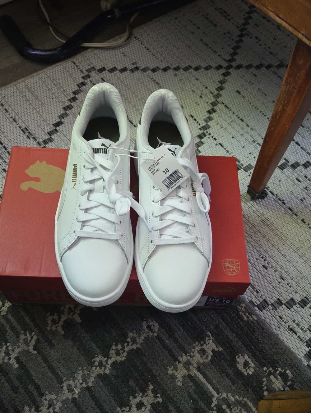 Puma Men's White Low-Top Leather Sneakers